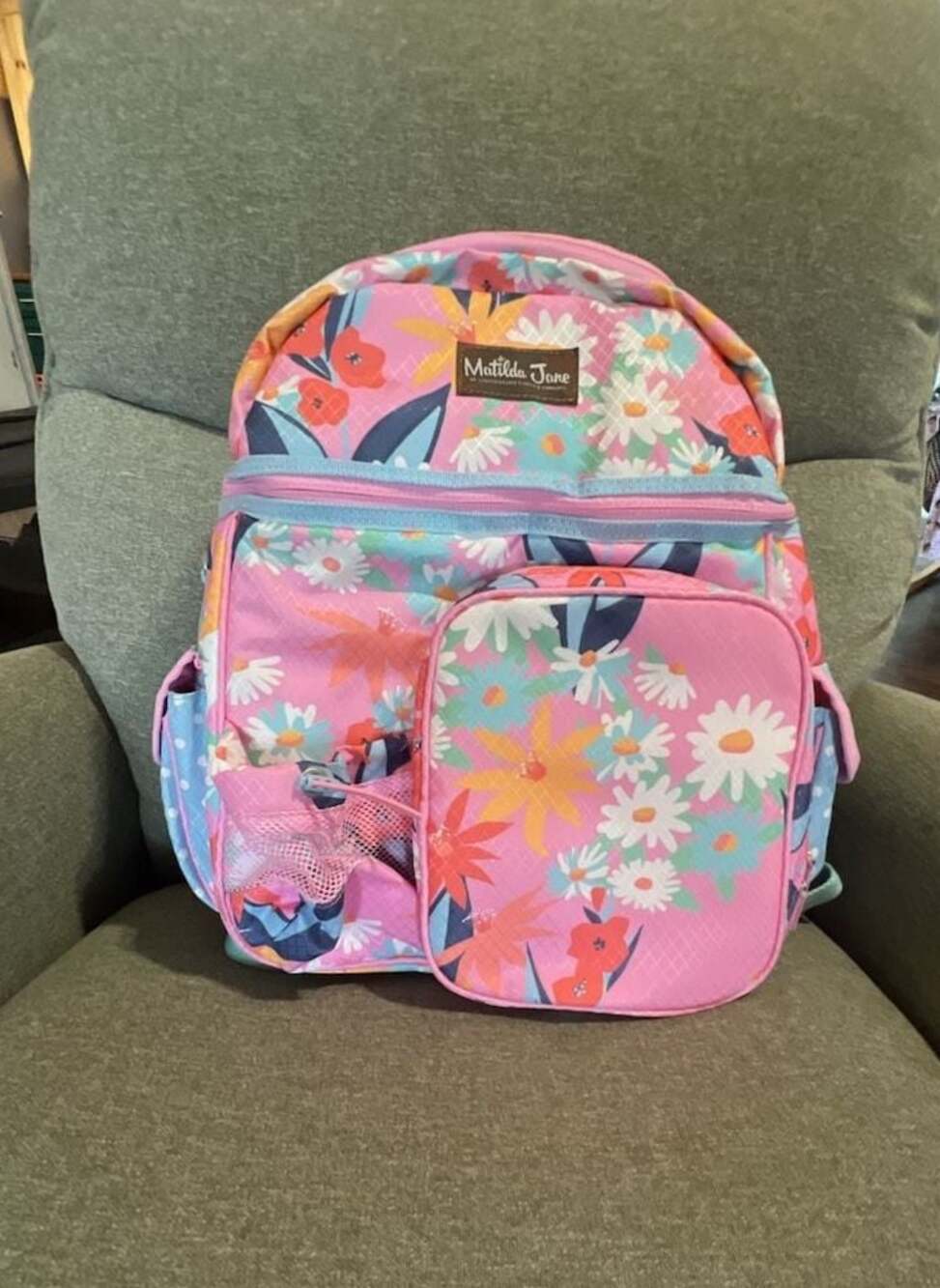 Matilda Jane Everything Packed Cooler Backpack Pink Floral Daisy like new